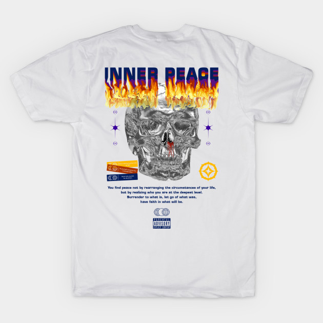 Inner Peace - 3D Chrome Skull - Streetwear Style by DChanCeative.Std